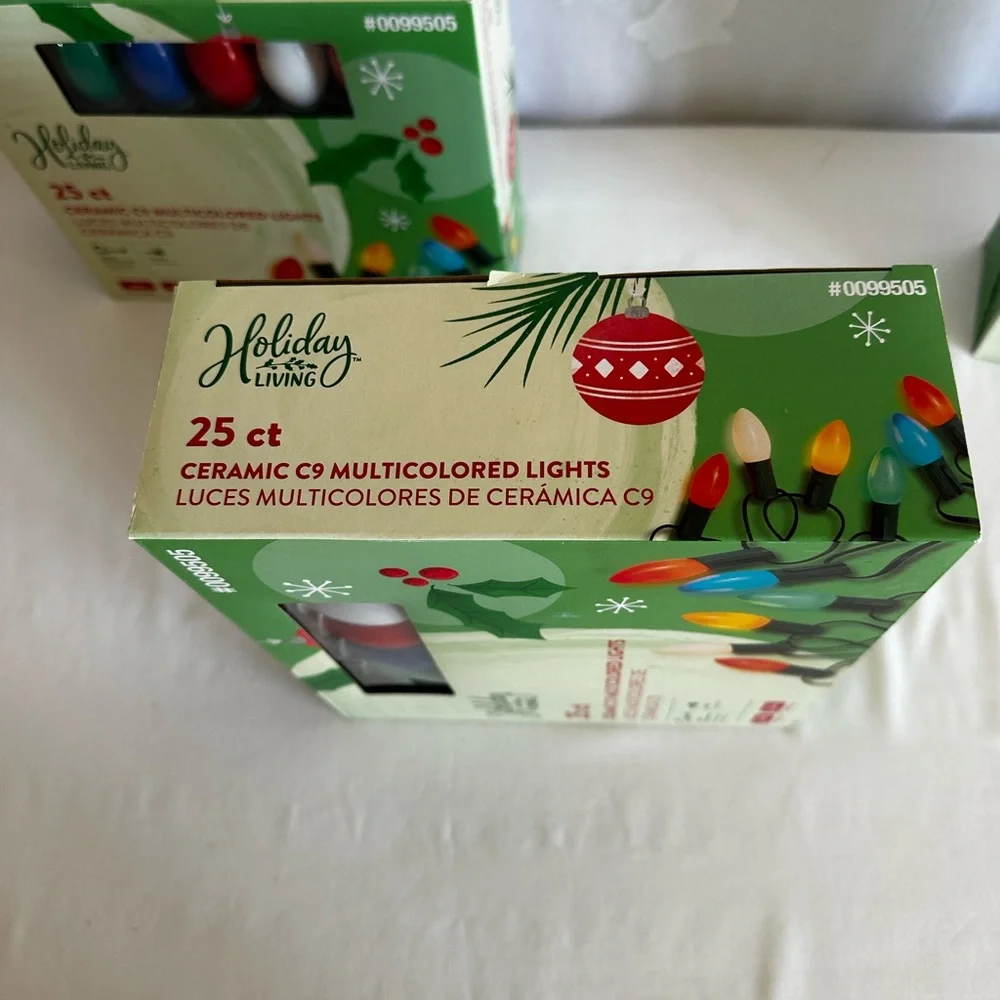Holiday Time Ceramic C9 Multicolored Lights Set Of 3 Boxes Christmas